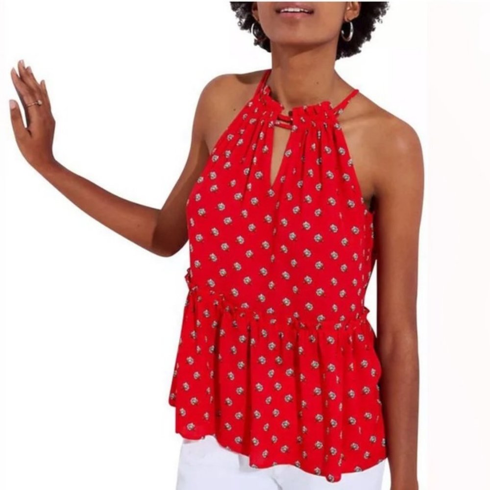 LOFT Halter Peplum Top